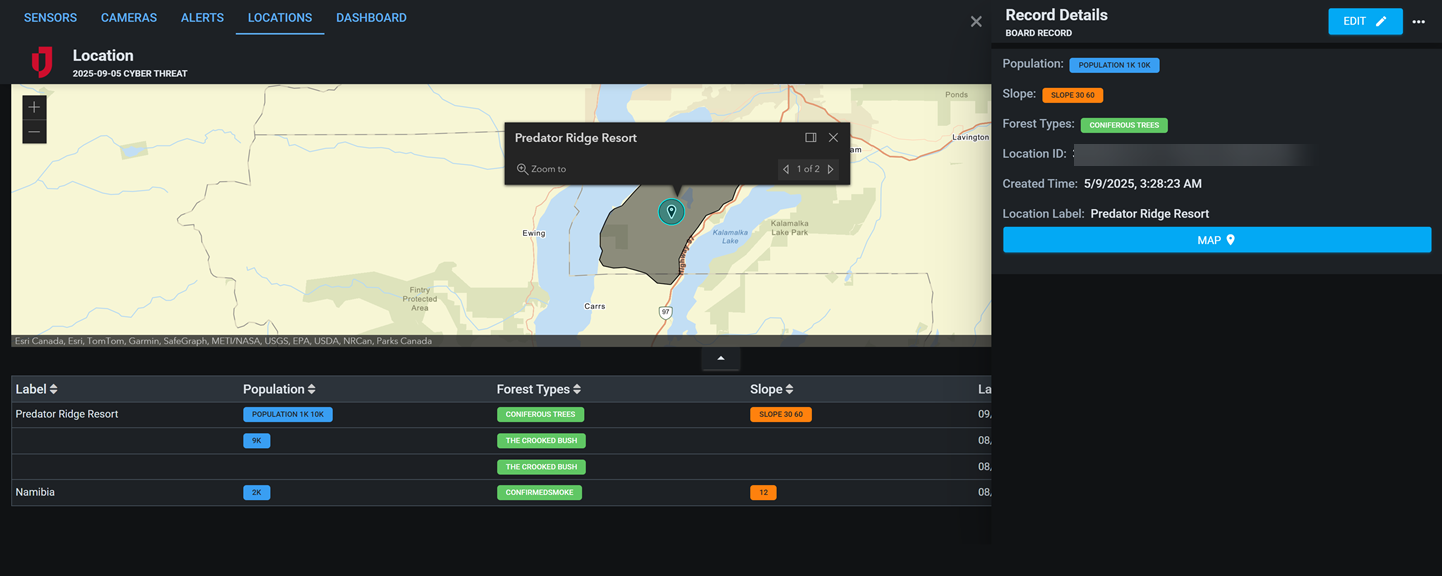 SenseNet Location List Dark Mode